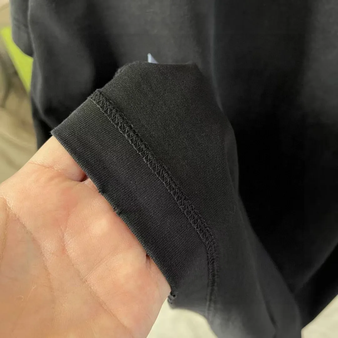 🅿️190 ch Crow* 2025 summer new style, washed, distressed, spray-painted, Sanskrit cross print, short-sleeved T-shirt, customized fabric 320g, same style for men and women, size: S M L XL XXL five sizes, color: black, gray, gradient black, gradient red